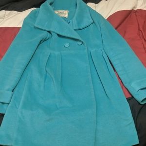 Teal pea coat